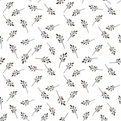 Gentle pattern with twigs. Perfect for background, scrap paper, textiles, postcards.