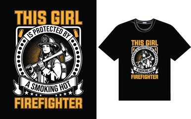 firefighter t shirt deign vector 