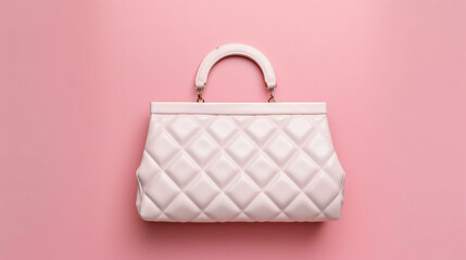 White soft textile quilted bag