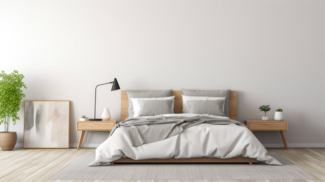Fototapeta Elegant minimalist bedroom design