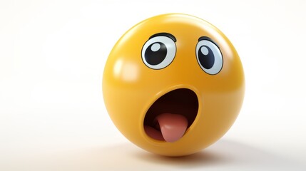 Fototapeta premium Surprised Face Emoji. A yellow face with emotion. A classic smiley icon. 