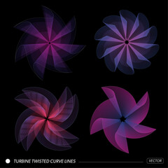 Turbine twisted curve lines, Graphics element vector