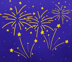 Fototapeta na wymiar New year celebration stars on sky