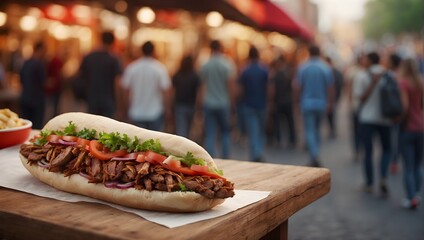 doner kebab on the table at the fair