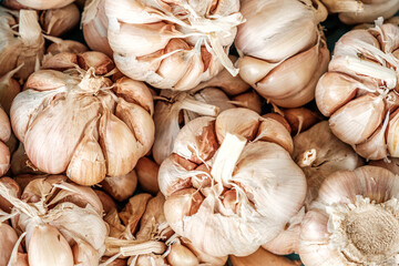 Garlic bulbs at market in Thailand