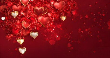 Obraz premium バレンタインデー、たくさんのハート背景｜Valentine's Day, many hearts background. Generative AI