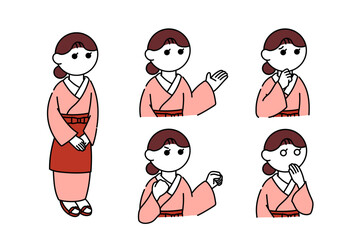 女将さん右向きセット