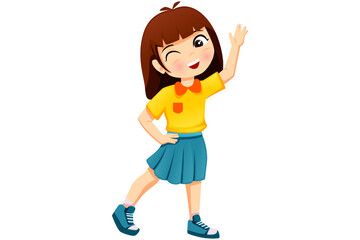 Cute Girl Character Design Illustration