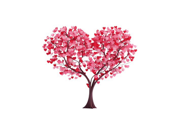 Fototapeta premium love shape tree isolated transparent background. generative ai