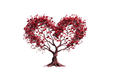 Obraz premium love shape tree isolated transparent background. generative ai