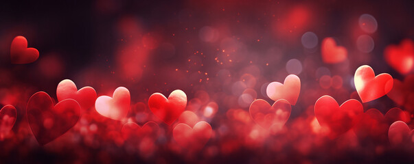 Hearts for Valentine's Day, bokeh