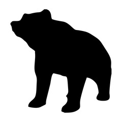 silhouette of a black bear walking