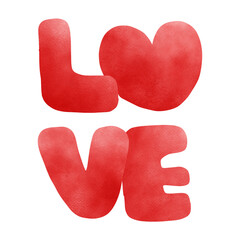 Valentine’s Day red heart and cloud elements white background 