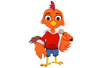 Cute Chicken Character Design Illustration
