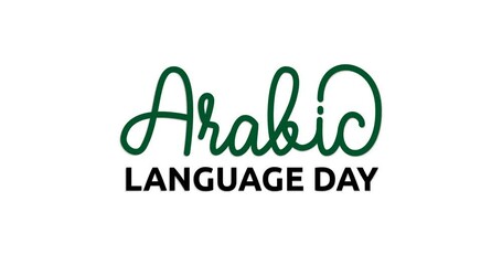 Arabic language Day Text Animation. Handwritten text calligraphy with alpha channel. Great for celebrations, events, Festivals, and campaigns. Transparent background, easy to put into any video