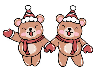 Bear Animal Illustration for Christmas Day
