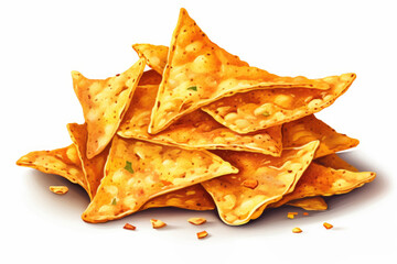 nachos isolated on white illustration 