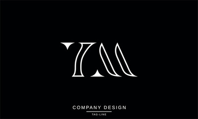 YM, MY, Abstract Letters Logo Monogram