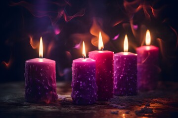 Obraz na płótnie Canvas Burning candles with bokeh background.