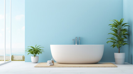 Fototapeta premium Elegant minimalist bathroom design