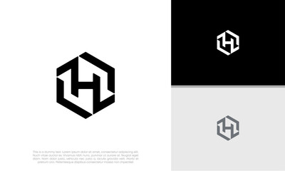 Initials H logo design. Initial Letter Logo.	
