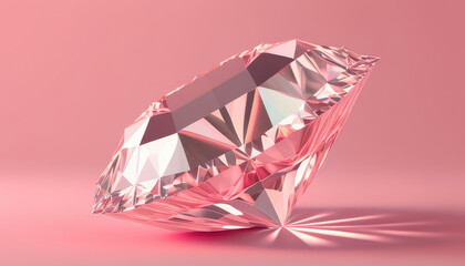 Pink diamond on a white background. Generative AI. - obrazy, fototapety, plakaty