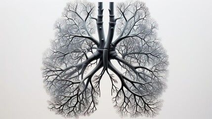 Human lungs. Lung respiratory chest organ. Health care, disease, cancer, pneumonia, asthma, pulmonary, world no tobacco day, stop smoking, eco air pollution concept. - obrazy, fototapety, plakaty