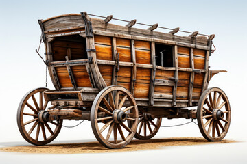Fototapeta na wymiar Old stagecoach or passenger caravan. Generative AI.