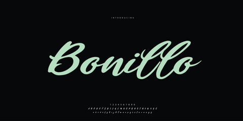 Abstract Fashion font alphabet. Minimal modern urban fonts for logo, brand etc. Typography Calligraphy typeface uppercase lowercase and number. vector illustration
