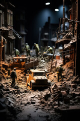 Fototapeta premium Diorama of World War II. Generative AI.