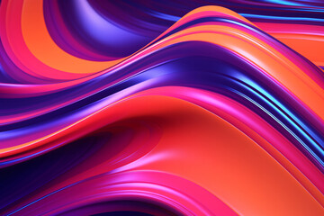 Abstract Fluid Iridescent Holographic NeonColorful Wave Background