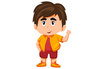 Cute Boy Character Design Illustration