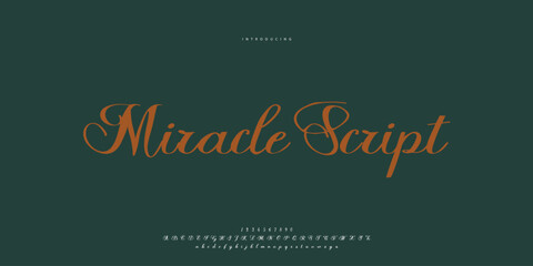 Abstract Fashion font alphabet. Minimal modern urban fonts for logo, brand etc. Typography Calligraphy typeface uppercase lowercase and number. vector illustration
