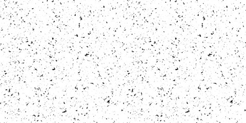 Black and white mottled seamless pattern. Small grunge sprinkles, particles, dust and spots texture. Noise grain repeating background. Overlay random grit wallpaper. Vector illustration - obrazy, fototapety, plakaty