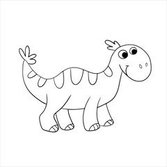 Vector illustration. Cute dinosaur, drawing for children