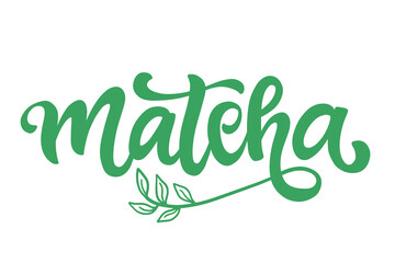 Matcha Tea Inscription Logo Hand Written Lettering