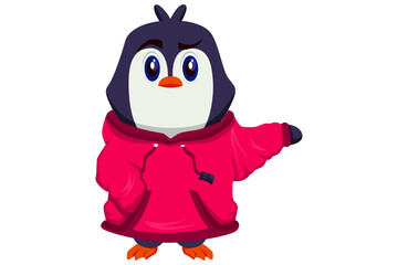 Cute Penguin Character Design Illustration