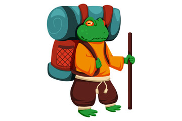 Cute Frog Character Design Illustration