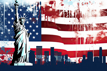 usa flag urban graphic illustration