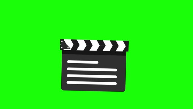clapperboard animation take cut animation film clapperboard icon green screen countdown 3 2 1 action take cut film