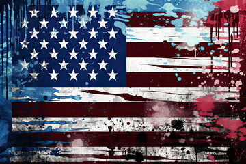 usa flag urban graphic illustration