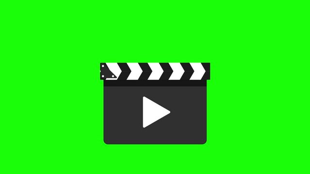 clapperboard animation take cut animation film clapperboard icon green screen countdown 3 2 1 action take cut film