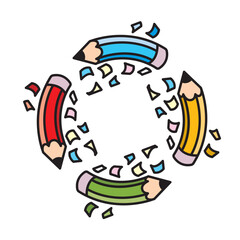 colorful pencil pettern vector icon