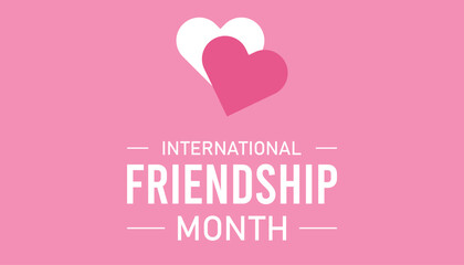 Vector illustration on the theme of International Friendship Month observed each year during February.banner, Holiday, poster, card and background design.