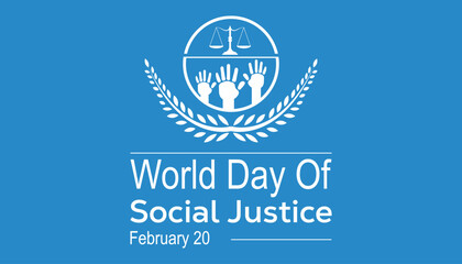 Vector illustration on the theme of World Day of Social Justice observed each year during February.banner, Holiday, poster, card and background design.