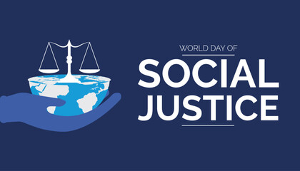 Vector illustration on the theme of World Day of Social Justice observed each year during February.banner, Holiday, poster, card and background design.