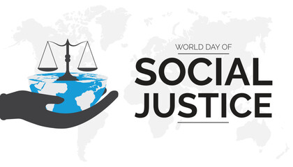 Vector illustration on the theme of World Day of Social Justice observed each year during February.banner, Holiday, poster, card and background design.