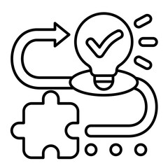 Solution vector icon on line