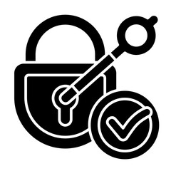 Key vector icon on glyph