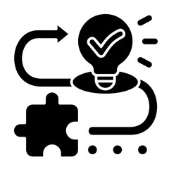 Solution vector icon on glyph
